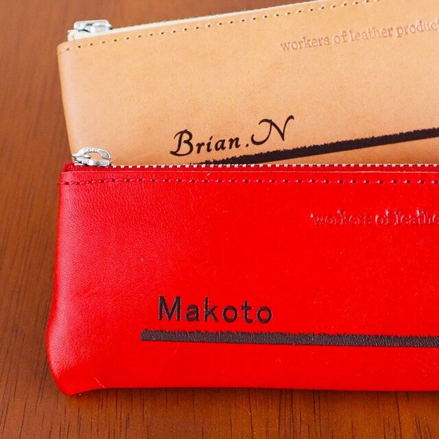 猫デザイン50種 栃木レザー メガネケース or ペンケース 名入れ