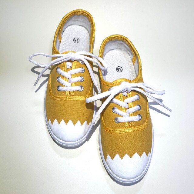 LSU Scott's Yellow 2年生7号スリット 今日明日完熟です。 △卵殻ジグザグ▽ イエロースニーカー (22.5cm〜28.0cm