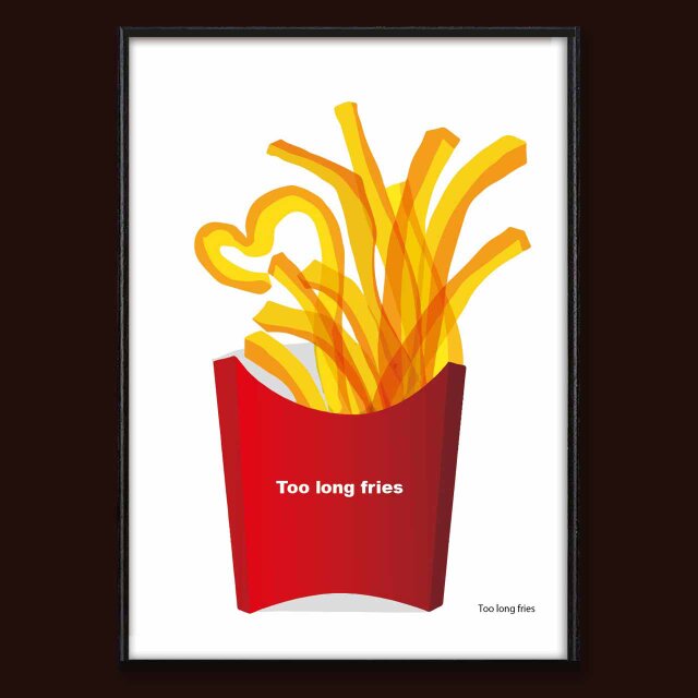 長〜いフライドポテト　送料無料 　イラスト　A4〜A0　ポスター　アートポスター　アートsei検索新着順　3685