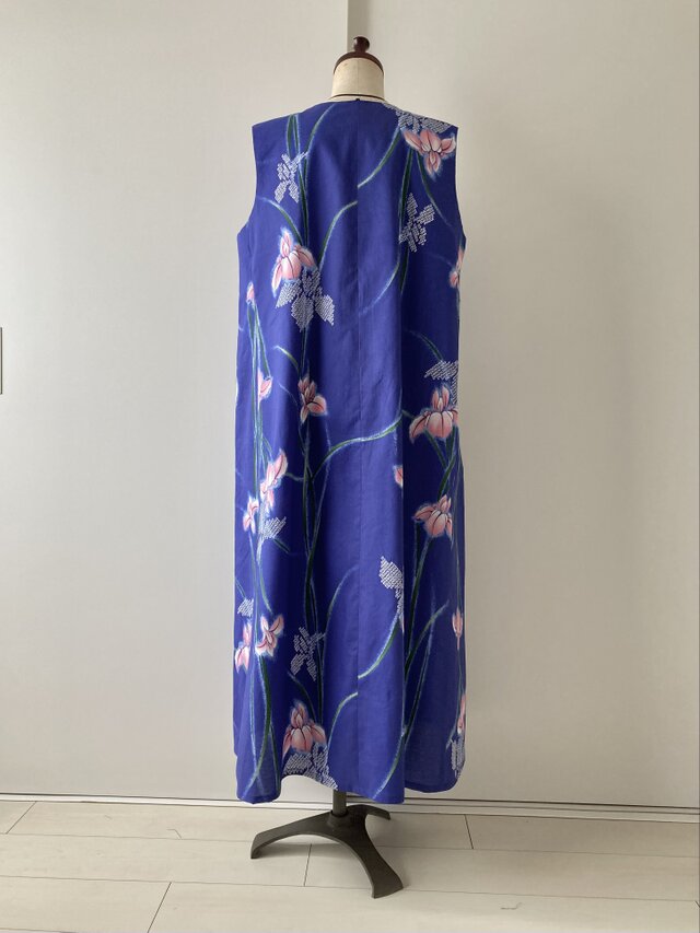 浴衣のAラインワンピース 菖蒲 | iichi 日々の暮らしを心地よくする