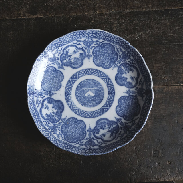 古美術なデザイン◇時代物 印判七寸中皿 骨董・antiques 骨董の