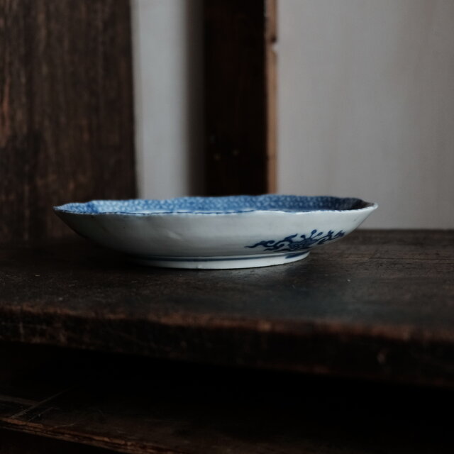 古美術なデザイン◇時代物 印判七寸中皿 骨董・antiques 骨董のある