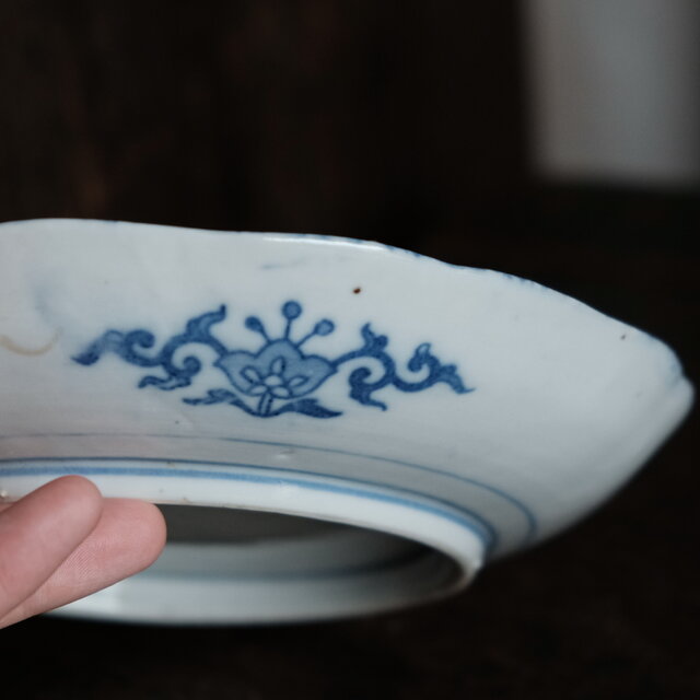 古美術なデザイン◇時代物 印判七寸中皿 骨董・antiques 骨董のある