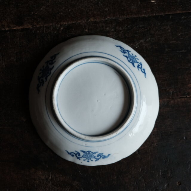 窯傷大皿時代物　コレクター古美術骨董品　大皿幅44cm アンティーク雑貨 古民具・骨董 明治大正期 鹿図印判深鉢(深皿