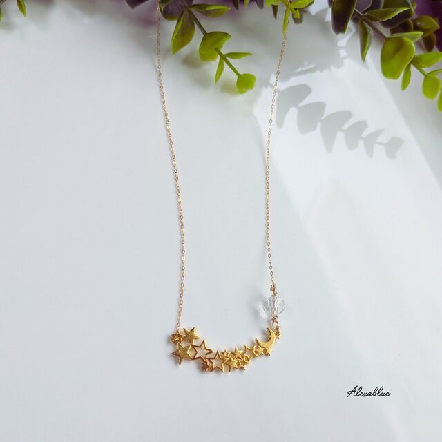 流れ星 ネックレス レディース S925 シルバー925 クリスタル 星モチーフ 華奢ネックレス 金属アレルギー対応