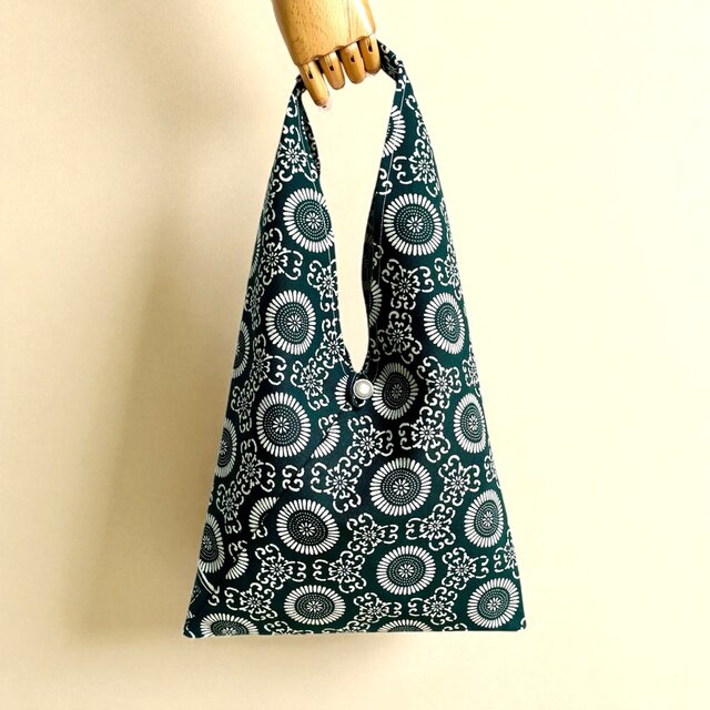 あずま袋【送料込み】帯リメイク　グリーン