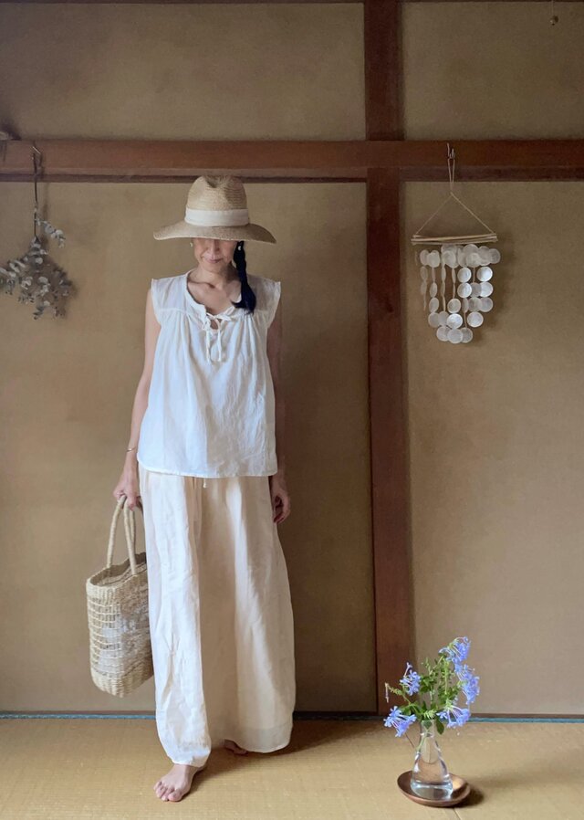 Double Cotton Shiori Maxi Skirt / ダブルコットンマキシースカート