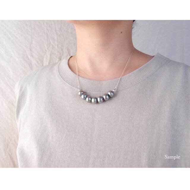 SV】Green Gray Pearl Necklace／グリーングレー パール