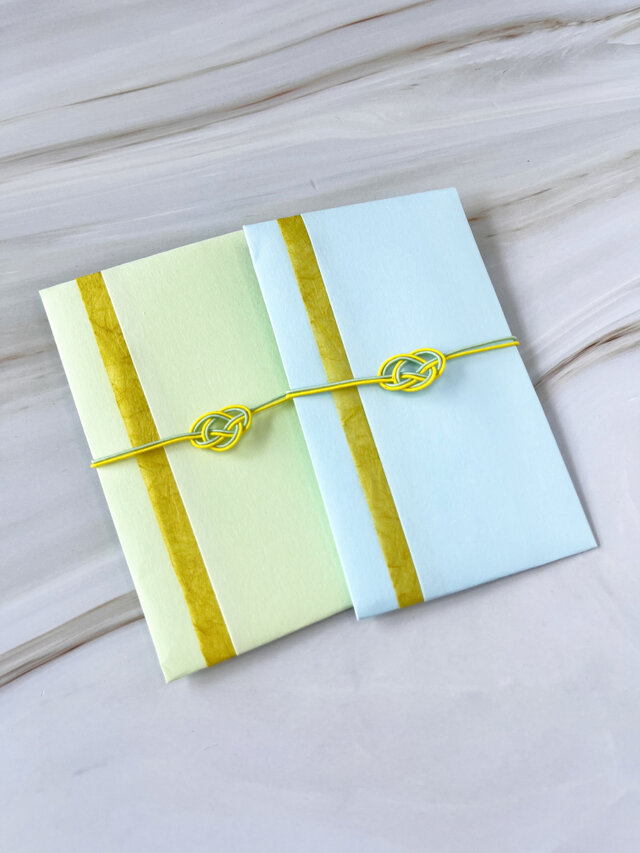 数量限定ポチ袋　檸檬色×空色セット　《淡彩ｰ夏涼ｰ》のし袋　水引　No.110