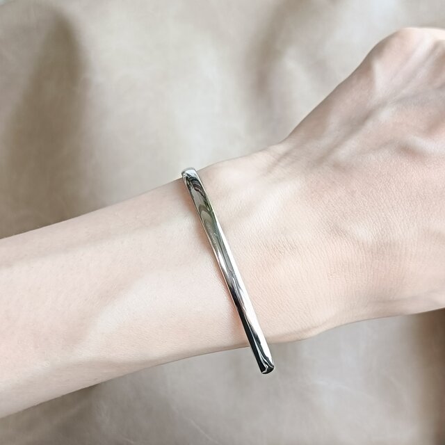 SV925／k18GP］Mu ~無~ シルバーバングル シンプル バングル