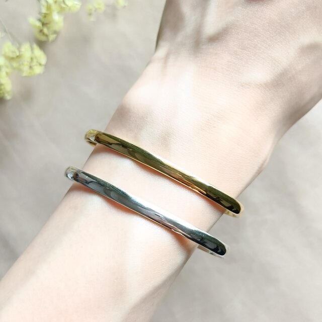 SV925／k18GP］Mu ~無~ シルバーバングル シンプル バングル