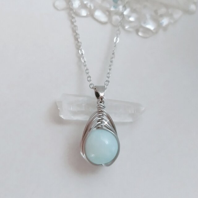 【alma】新品 STEEN ネックレス アマゾナイト 天然石 アマゾナイト 天然石 ネックレス 大ぶり 緑 天然石 ペンダント