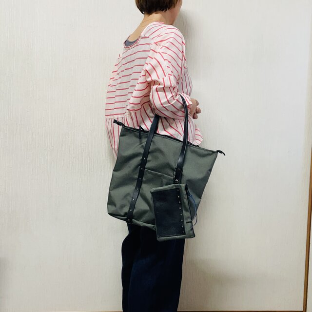 Pocket shoulder Accent Bag／コーデュラブラック Pocket shoulder