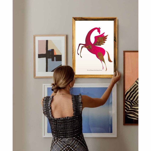 【送料無料】450×550　白馬　ホワイトホース　額付き　アートポスター 送料無料】450×550 白馬 ホワイトホース 額付き アートポスター