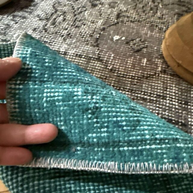 47.5×91 パッチワーク　グリーンブルーボタニカル　トルコヴィンテージラグ 47.5×91 パッチワーク グリーンブルーボタニカル トルコ