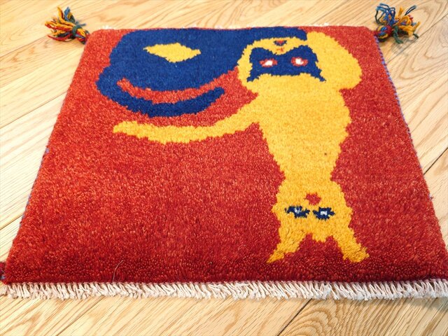 ペルシャ ギャッベ ミニマット 約40㎝角 猫 2枚セット | iichi