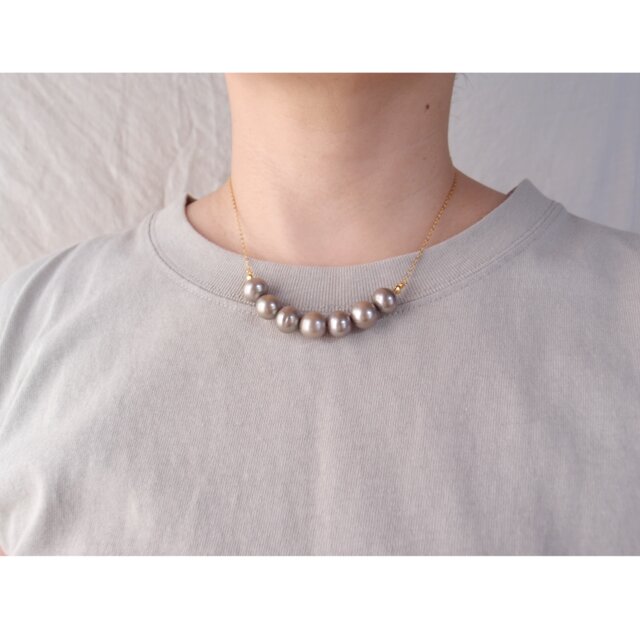 K14gf】Greige Pearl Necklace／グレージュ パールネックレス | iichi