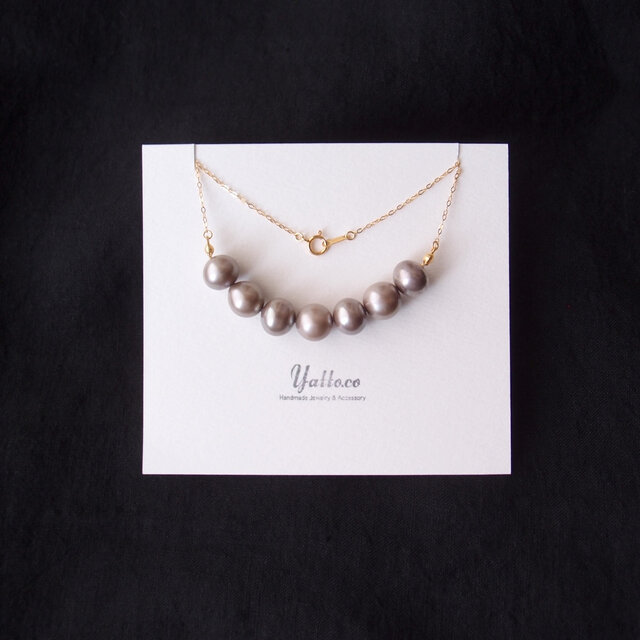 K14gf】Greige Pearl Necklace／グレージュ パールネックレス | iichi