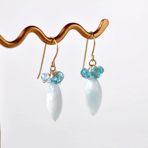 天上のそよ風〜〜アイスラリマーxブルーアパタイトピアス