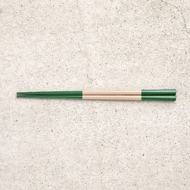 漆のお箸　しろおび 緑