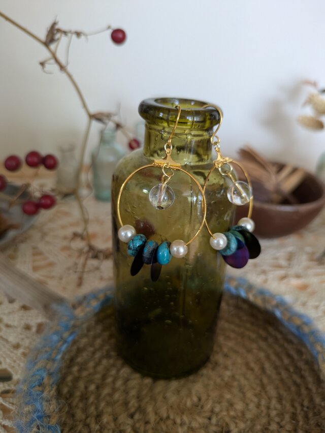 エスニックビーズのピアス