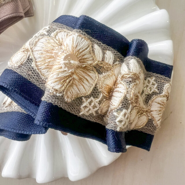 大人可愛いリボンロングポニーフック☆インド刺繍リボンLP6 改訂版】もっと美しく！インド刺繍リボンを使った大人可愛い