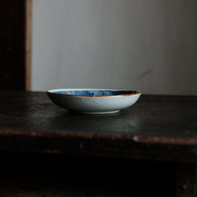 蕪大根と漢字◇時代物 印判小皿 antiques 骨董 古民家 古道具 丁寧な