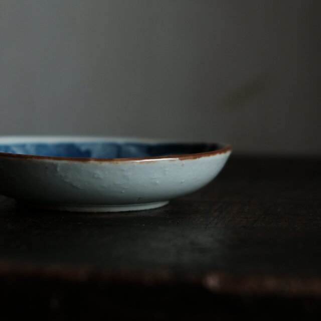 蕪大根と漢字◇時代物 印判小皿 antiques 骨董 古民家 古道具 丁寧な