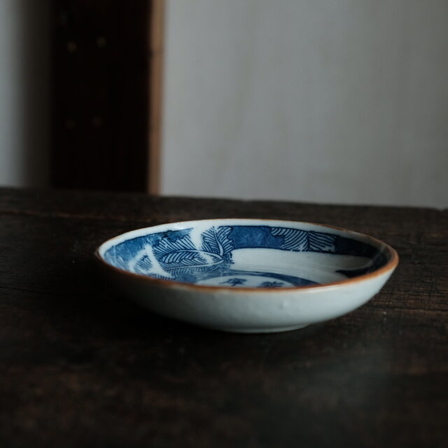 蕪大根と漢字◇時代物 印判小皿 antiques 骨董 古民家 古道具 丁寧な