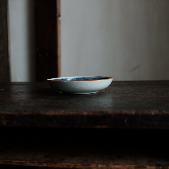 蕪大根と漢字◇時代物 印判小皿 antiques 骨董 古民家 古道具 丁寧な