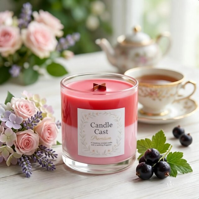 Cassis et Fleurs｜カシスと花が香るクロス木芯2層アロマキャンドル