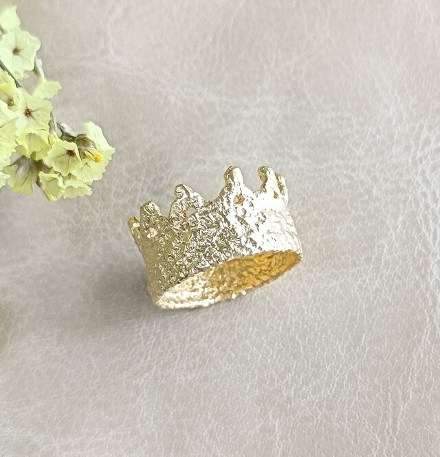 未使用保管品　ペリドット ダイヤ　ティアラリング　王冠　k18 SV925／k18GP］Ko-煌-〜威光の王冠リング〜 ティアラ レース