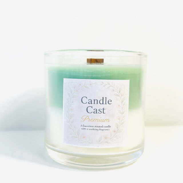 アロマ・キャンドル ryo 風そよぐグリーンアップル｜爽やかな果実の香り クロス木芯2層