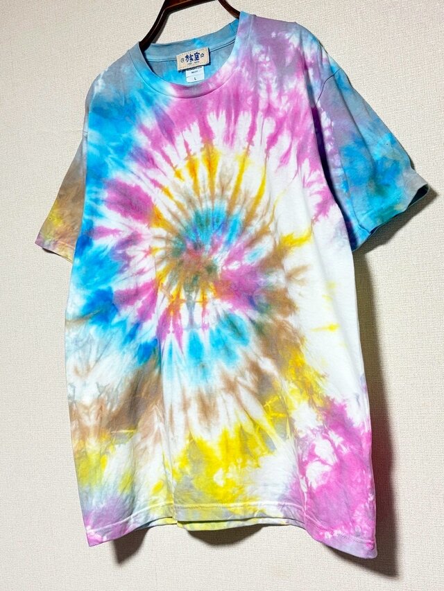 タイダイ Tシャツ Lサイズ カラフル スパイラル Hippies Dye HD24-60