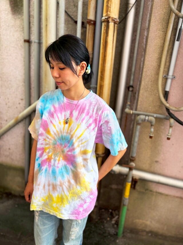 タイダイ Tシャツ Lサイズ カラフル スパイラル Hippies Dye HD24-60