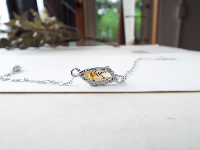 一点物　天然石　ハンドメイドブレス　デンドリティッククォーツ　レア　ハート　水晶 一点物 天然石 ハンドメイドブレス デンドリティッククォーツ