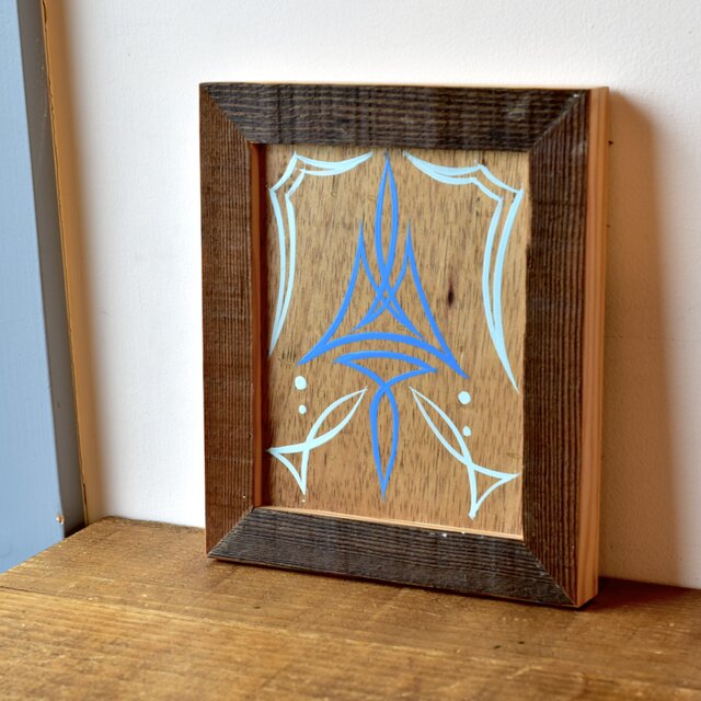 【 木工 】 古い足場板のピンストラピング・アート・フレーム　ピンストライプ　