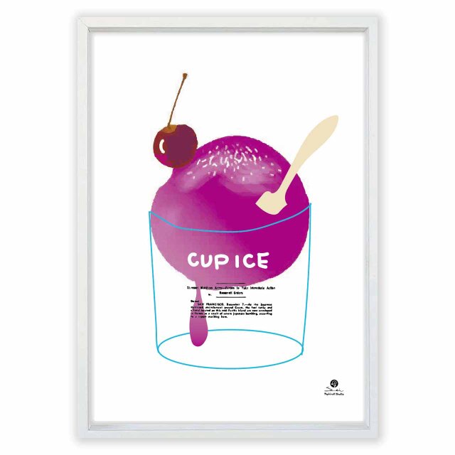 大きすぎたアイス　送料無料 　イラスト　A4〜A0　ポスター　アートポスター　アート/sei検索新着順　3689