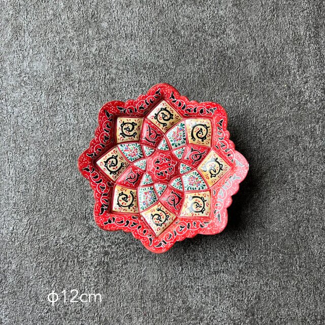 ペルシャ　エナメル皿 アクセサリートレイ エスニック　皿 ペルシャのエナメル皿（ミーナーカーリー）飾り皿 アクセサリー