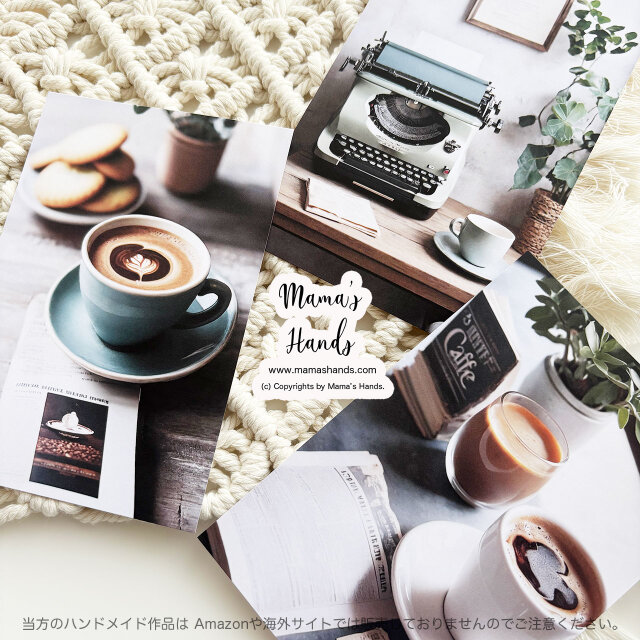 ポストカード 3枚》☘️珈琲とタイプライター｜ カフェ ラテアート