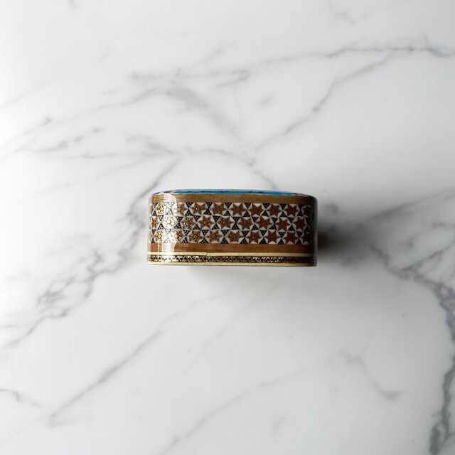 ペルシャの象嵌細工（寄木細工）小箱 宝石箱 引出しタイプ 長方形