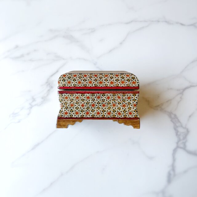 ペルシャの象嵌細工（寄木細工）小箱 宝石箱 長方形 11cm【KHATAM