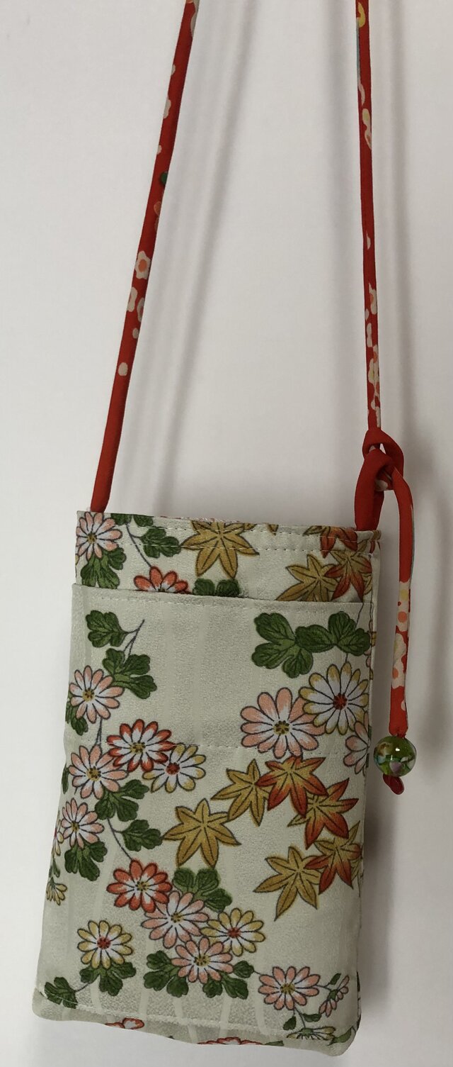 ハンドメイド スマホショルダー 無地 和柄 花柄 紅型柄 8330 花柄