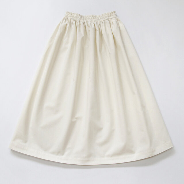 【即納】高品質 ソフトでナチュラルな風合い 西脇産 ダンガリースカート（ アイボリー ）コットン
