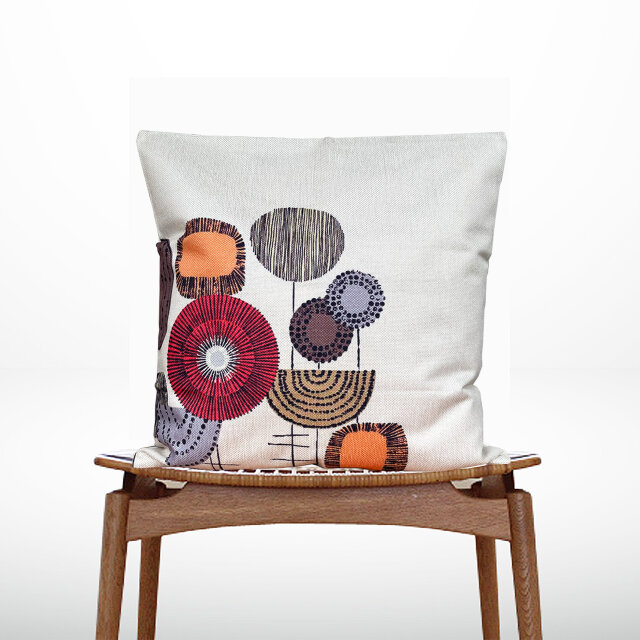 森のクッション 2025 Abstract flowers design -ヒノキの香り