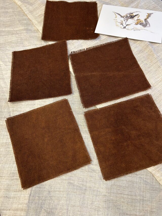 唯屋オリジナル柿渋染コースター5枚
