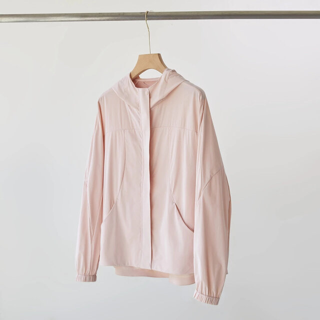 「呼吸ホールUVカットジャケット」東レ素材使用275+ UVプロテクションで完全日焼け防止 　薄ピンク　 250712-2