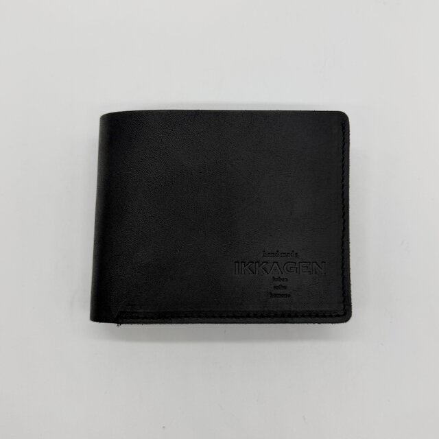 レザー2つ折りウォレット（ハンドメイド／ボックス型コインケース付き