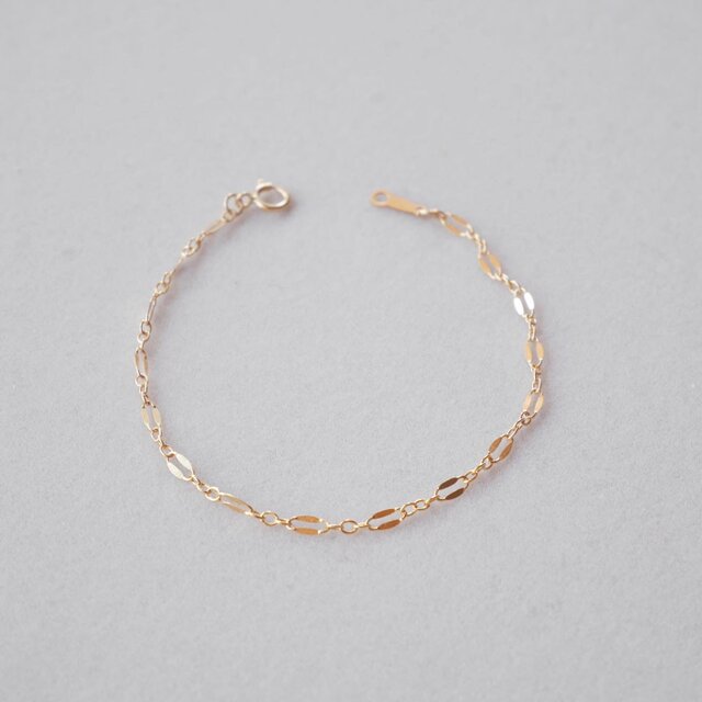 木漏れ日 ｜14kgf 華奢ゴールドチェーン ブレスレット【長さ