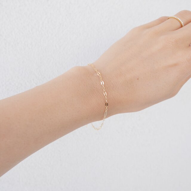木漏れ日 ｜14kgf 華奢ゴールドチェーン ブレスレット【長さ